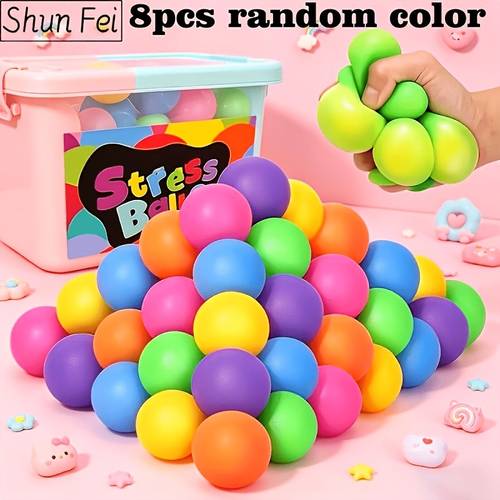 fei 8pcs random color squeezable ball 8 pieces in a pack a ball be as a gift package for children at parties classroom rewards an ideal birthday festival gift