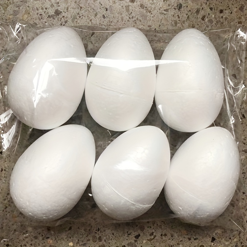 

6pcs 3.93" Easter Egg Foam Balls For Diy Crafts, Art Projects, Home Decor & Party Favors - Versatile White Foam Sphere Set