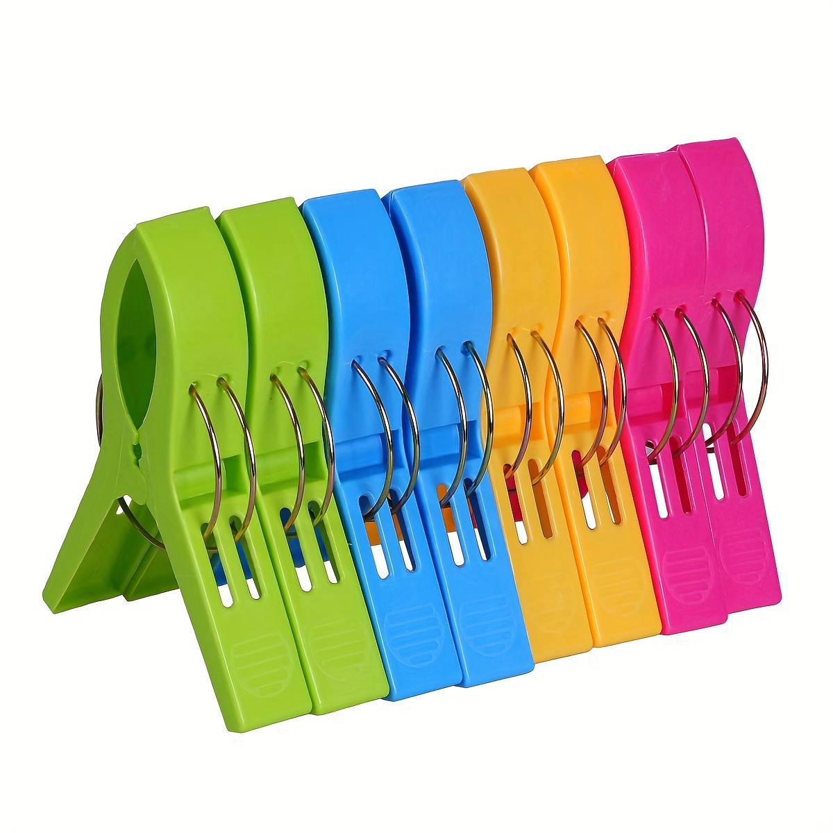 8 Clip Per Asciugamano Da Spiaggia Jumbo - Morsetti In Plastica Resistente Per Sedie A Sdraio, Piscina, Crociera - Non Lasciano Segni - 2