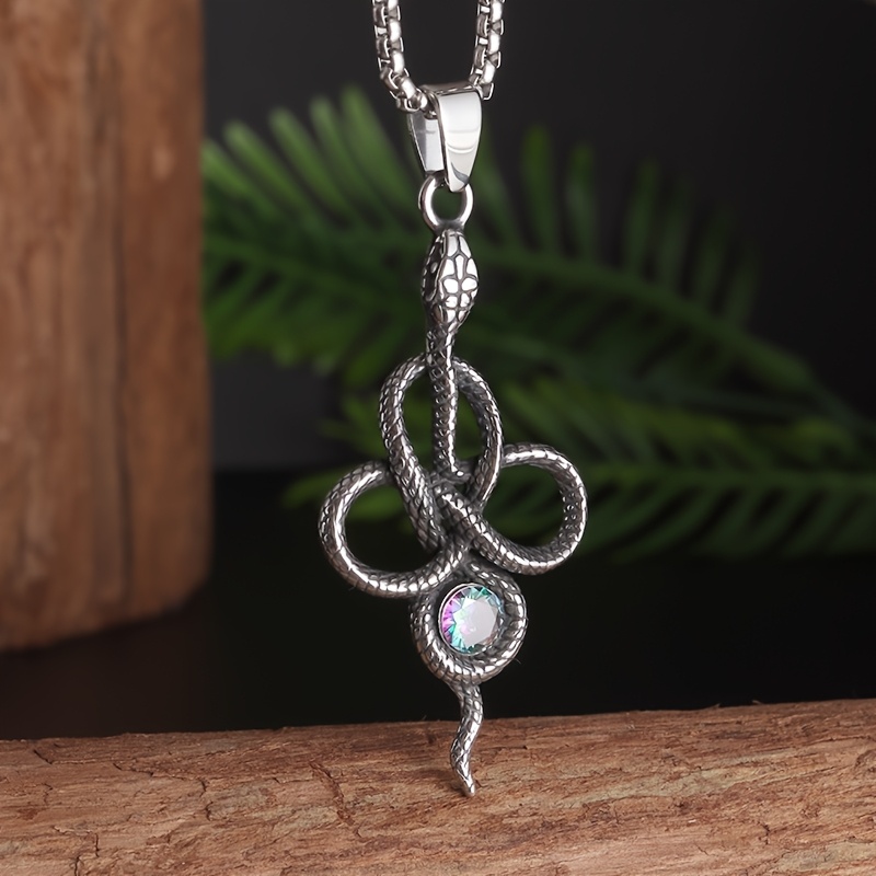 1pc Unique Snake Pendant Necklace - Fashionable Jewelry Accessory, Romantic Gift For Girlfriend