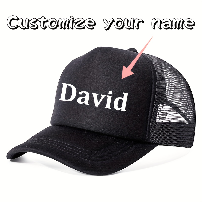 E-shop Anpassbare Herren-Baseballkappe - Personalisierter Textdruck, Verstellbare Passform, Atmungsaktives Mesh-Rücken, -Design, für Sport,