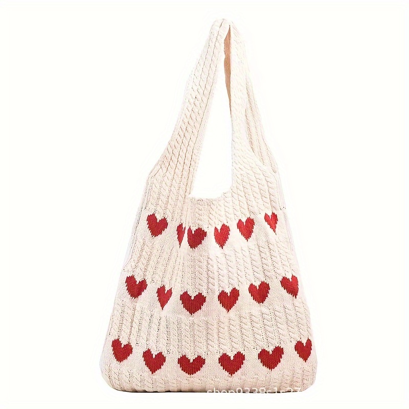 Woven Shoulder Tote Bag for Women Casual Beach Bag Aesthetic Hobo Handbag  Knitting Purses