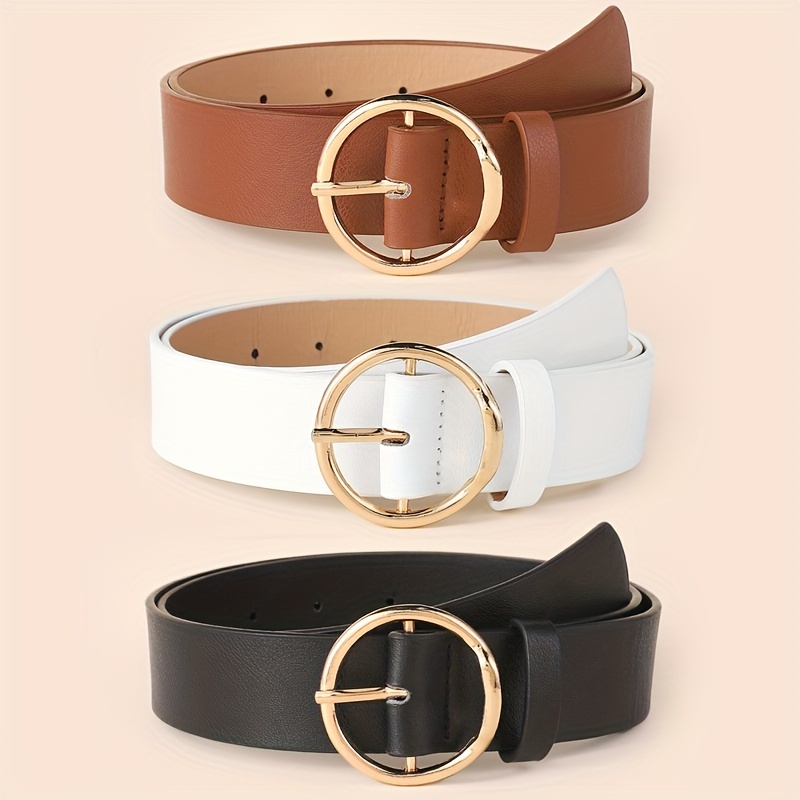 3pcs Round Decor Women's Fashion Wide Belt