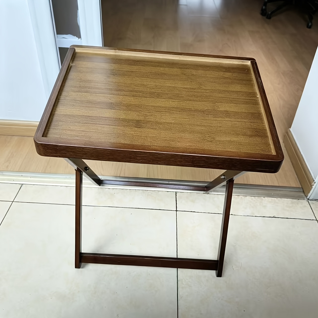 TEMU Simple Foldable Solid Wood Coffee Table, Portable Floating Window Balcony Low Tea Table, Corner Table, Bedroom Balcony Tatami Scene