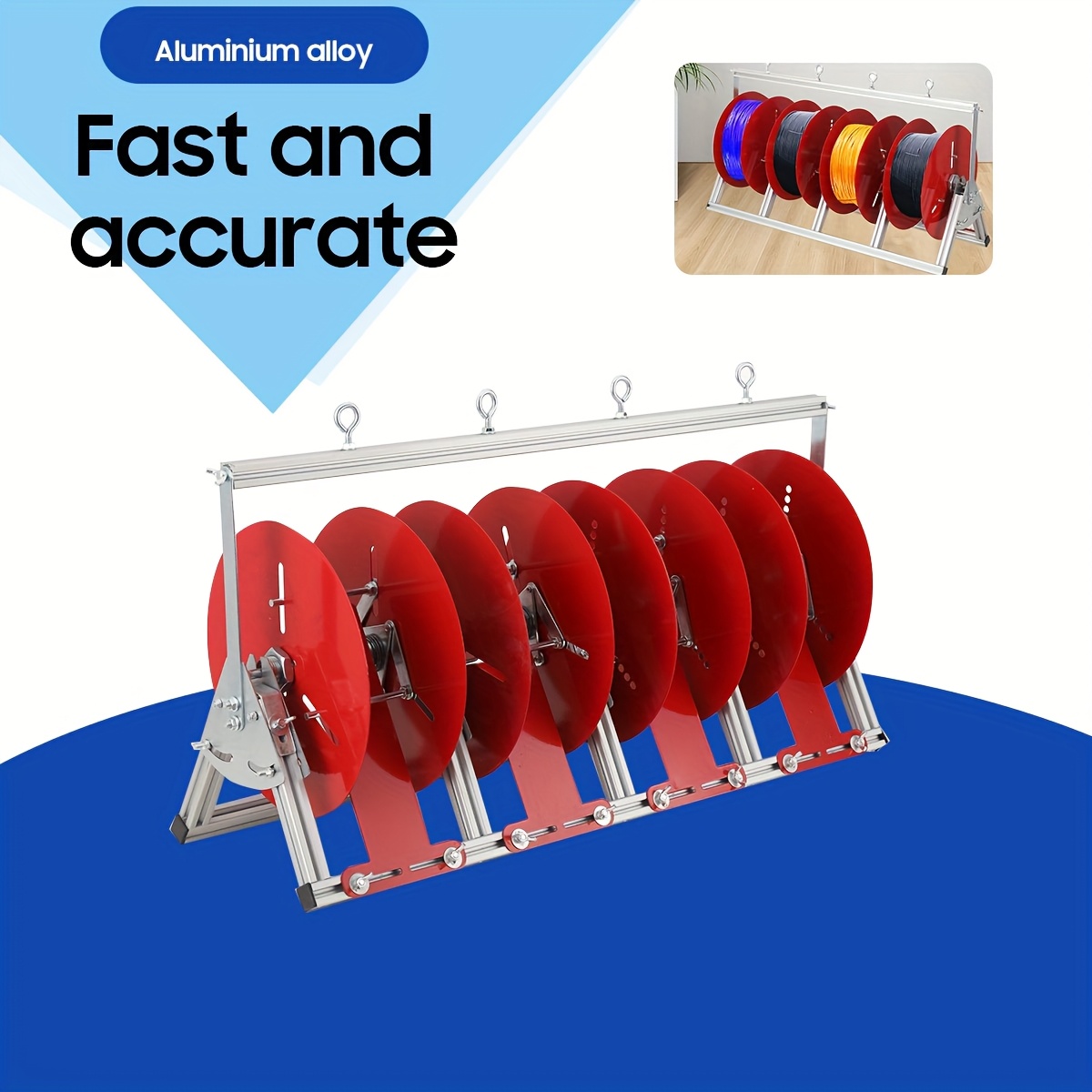 Compact Holder For Cable Reels, Featuring A Foldable Aluminum Alloy Design, Suitable For Dispensing Cables