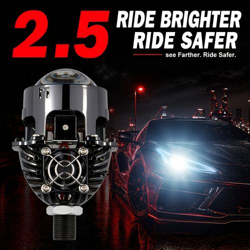 item picture bullvision 2 5inch led car headlight cooling fan high low beam for h4 h7 9005 9006