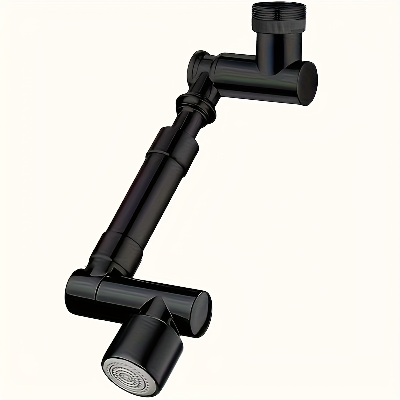 Image of 1pc 1440 Degree Rotating Telescopic 2 Water Outlet Stainless Steel Faucet Extendable Mechanical Arm Faucet Extender Sprayer Aerator