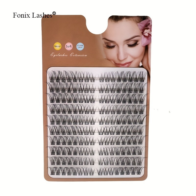 160pcs Fonix Lashes Individual Eyelash Extensions - 0.07mm Ultra-thin C Lashes, Natural Looking Lightweight Cat/fox , 6-16mm Mixed Lengths For Beginners, Reusable Diy Use