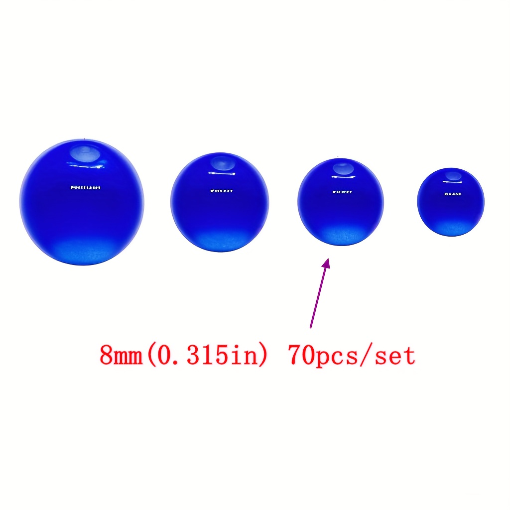 TEMU 90/70/60/40pcs Piedras Azul Profundo - Cuentas Redondas de Resina con y Agujeros Rectos para Hacer Joyería, Aretes, Pulseras, Collares