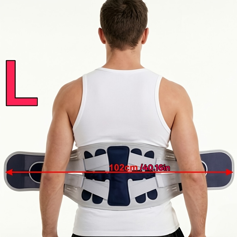 TEMU Cintura di supporto lombare a lunghezza regolabile con 5 piastre di supporto, traspirante, confortevole, regolabile, copertura, adatta a