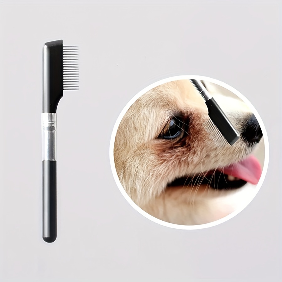 

Pet Eye Grooming Brush - Gentle Tear Stain Remover & Hair Detangler For Dogs And Cats, Ambidextrous Design Pet Hair Remover Dog Brush For Shedding And Grooming