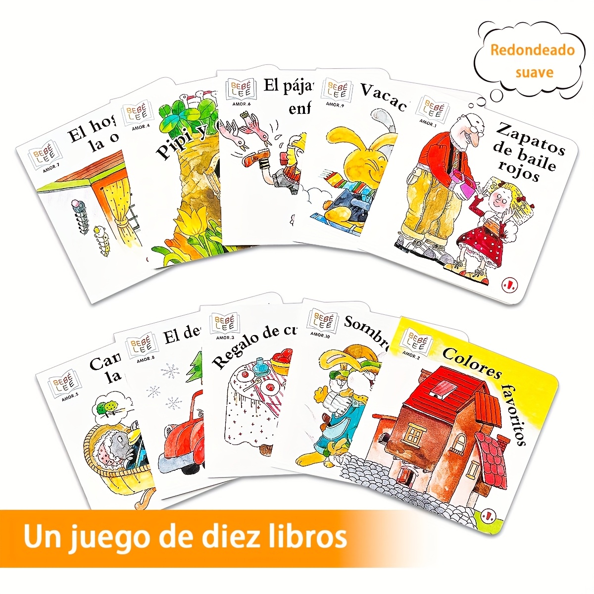 10-pack Barns Pedagogiska Bilderböcker, Godnattsberättelser, Tio Olika Roliga Sagoböcker för Lärande och Språkutveckling, Perfekt Present till Födelsedag, , Nyår, Lämplig för Resor och Flygresor
