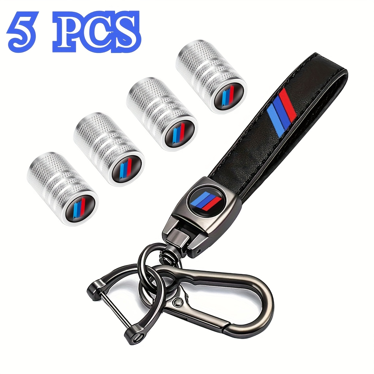 

For Bmw Keychain With Tire Valve Caps, Carbon Fiber Tire Valve Caps For Car Keys, Suitable For M 3 5 7 X1 X3 M3 M5 X1 X5 X6 Series - Pack Of 5