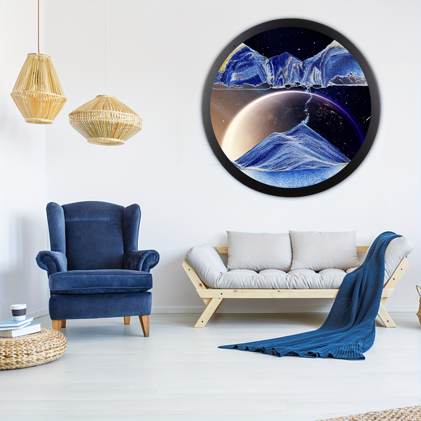1 pc 17 3 moving sand art 3d sand wall art sand art wall mounted rotate sculpture 360 rotate sand art kits glass crafts solid wood frame for relaxing mood home office gallery decor