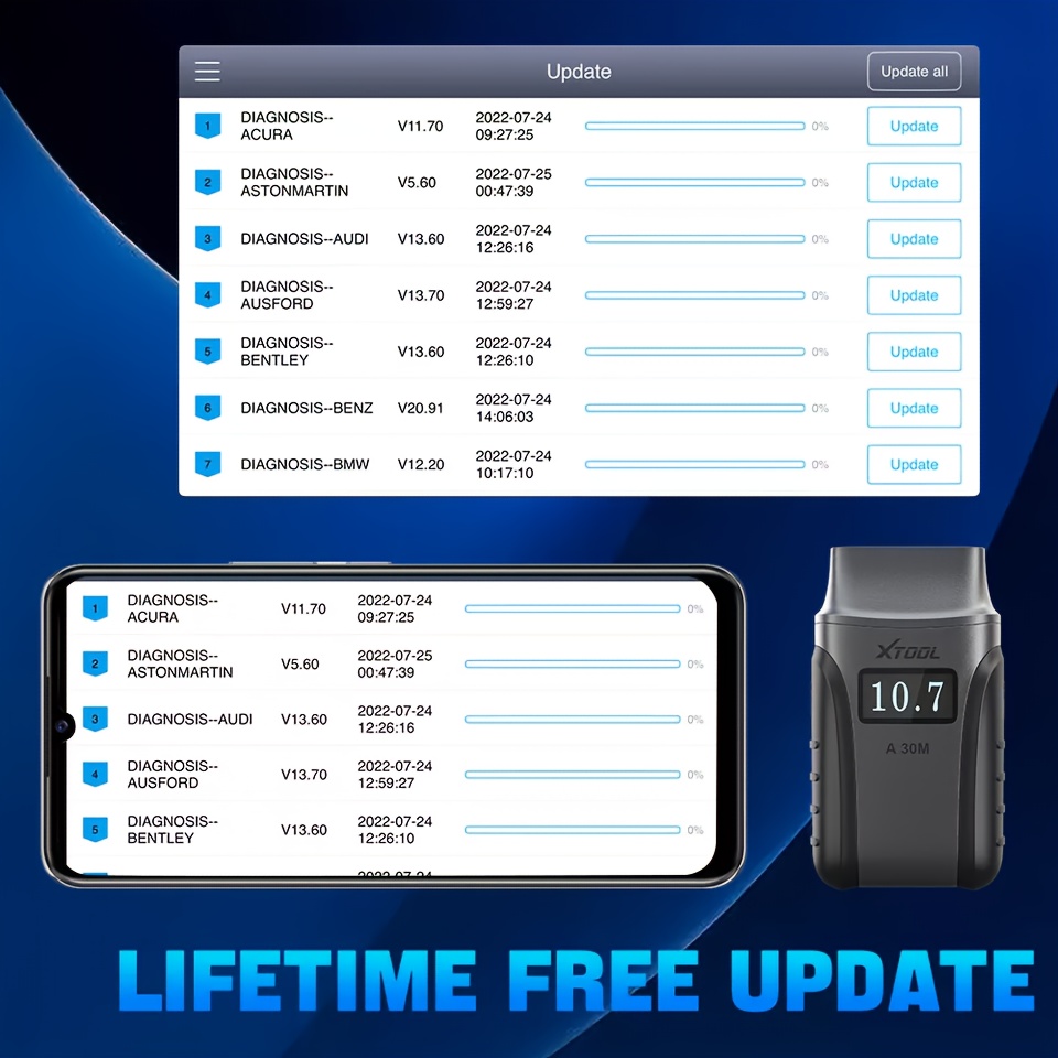 XTOOL Anyscan A30M V2.0 (2026) Wireless OBD2 Scanner, 26+ Reset Services, 22 Languages, Bidirectional Full System Diagnostic Tool, FCA, CAN FD Protocol & Lifetime Free Updates