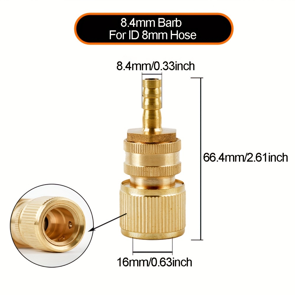 1pc Brass Hose Fitting 6/8/10/12/14/16mm To Female Quick Connector Adapter For Garden Irrigation