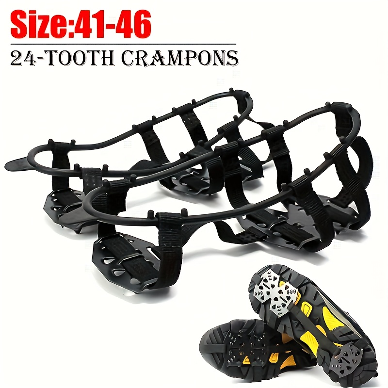 TEMU 24-tooth Stainless Steel Ice - Shoe For , Outdoor Hiking Crampons