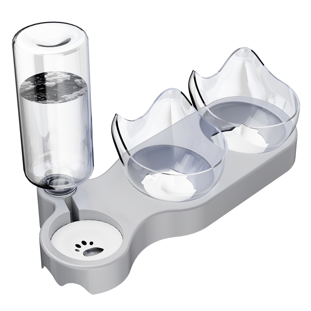 TEMU A Versatile Pet Feeding Solution That Includes A Bowl For Food And Water, Measuring 40cm By 22cm. For Local Shipping And Features A Triple Bowl