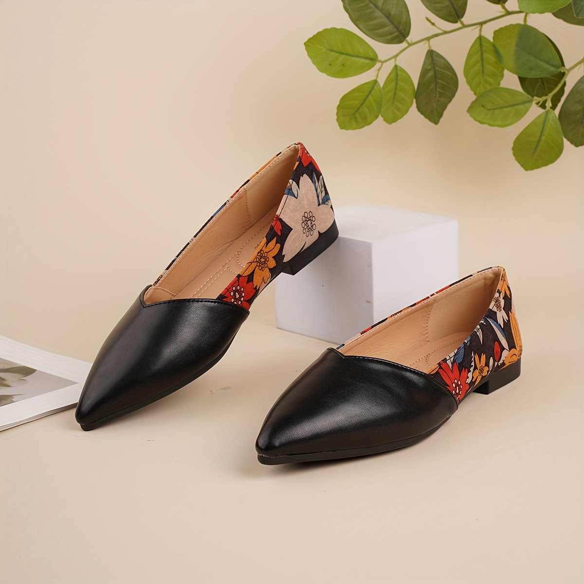 womens pointed toe flats   style lightweight slip   solid color fabric upper with pu cover sole and insole     shoes ladies sneakers