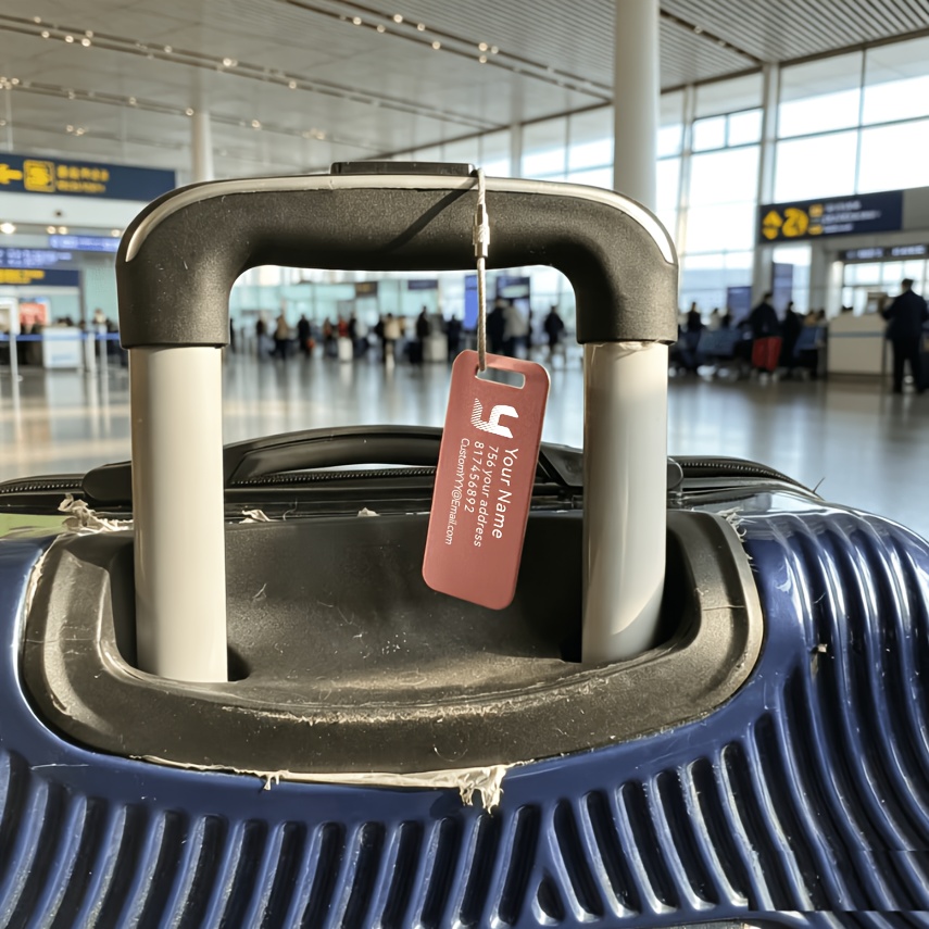 Custom Aluminum Luggage Tag with Uppercase Initials