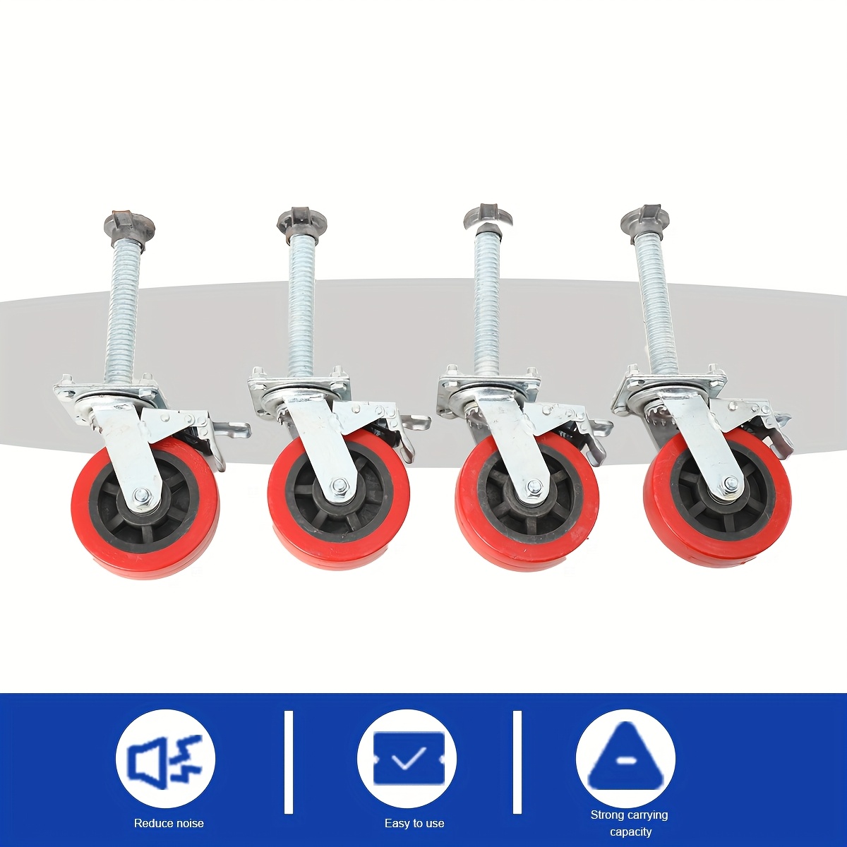 Image of Set Of 4 Furniture Transport Rollers With A Diameter Of 150 Mm, Of Supporting Up To 500 Kg. Steering Rollers Feature Brakes And Can Rotate 360° For Maneuverability
