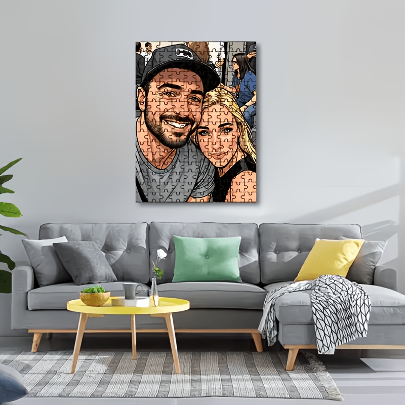 Personalized Cartoon Image Puzzle, Custom Family Portrait