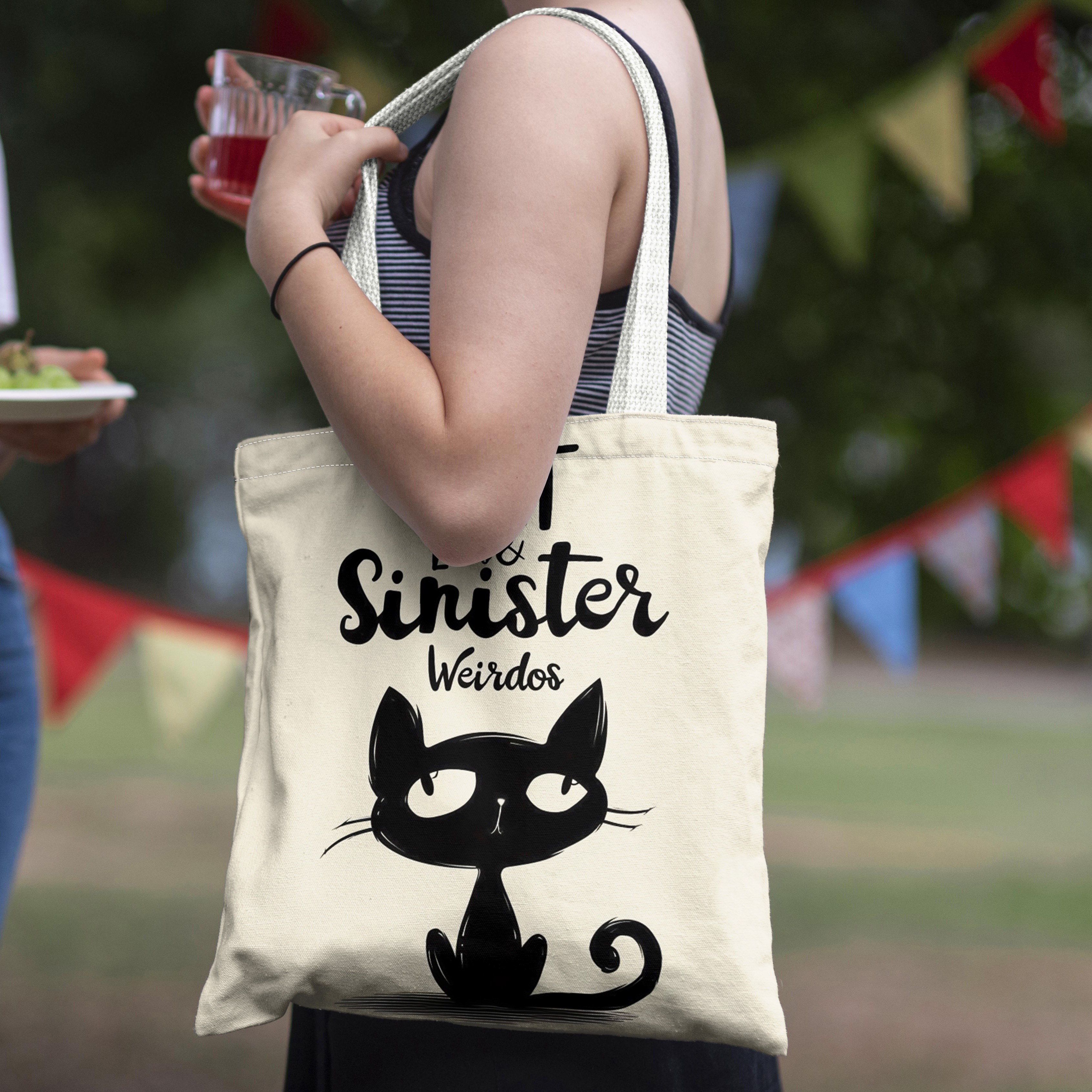 Cat Sturdy Reusable Shopping Bags Cat Print Large Capacity Canvas