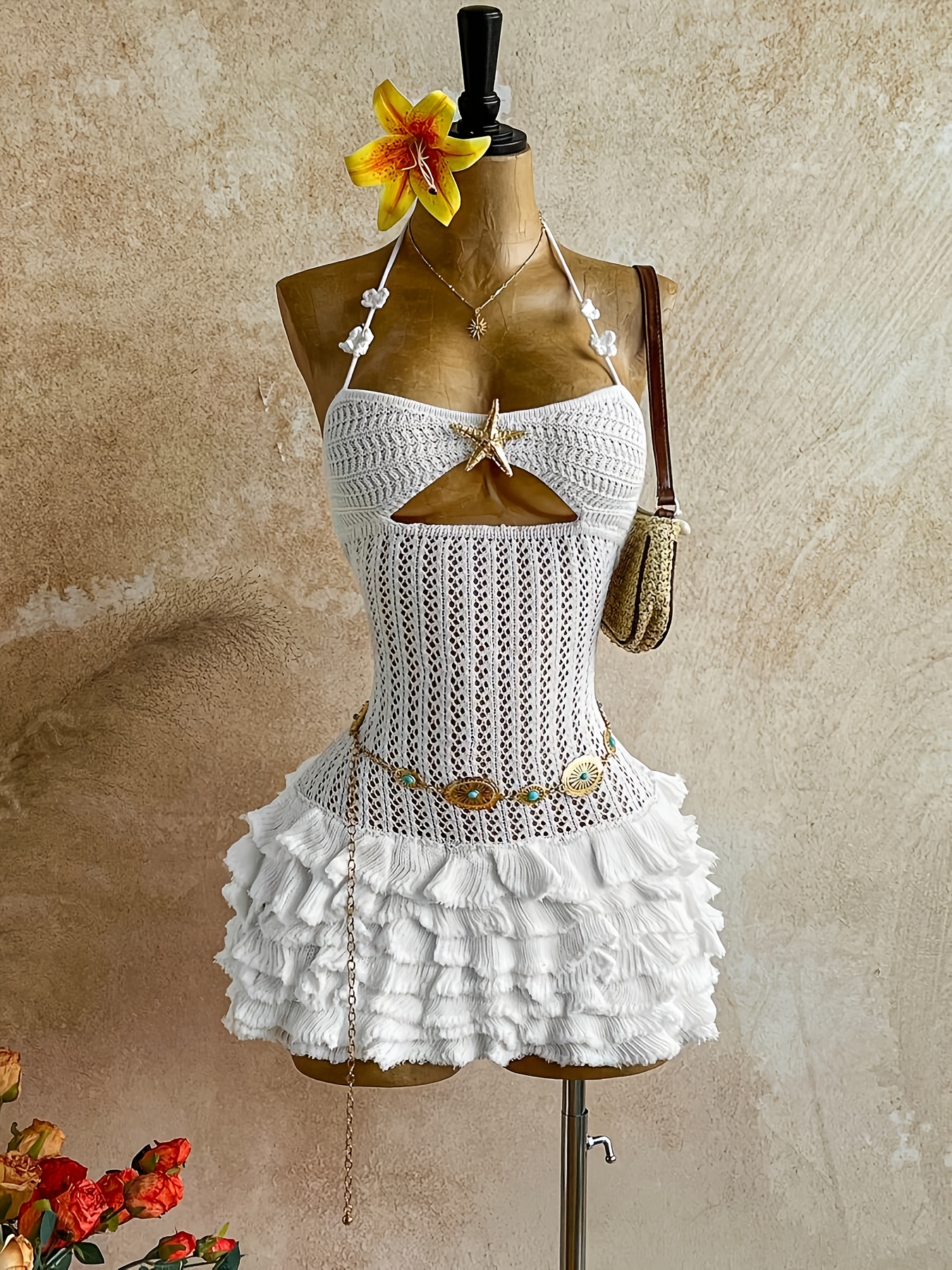 flowing beach dress Rip Curl Juniors Beach Party Mini Tie Dress - MULTI main image 0