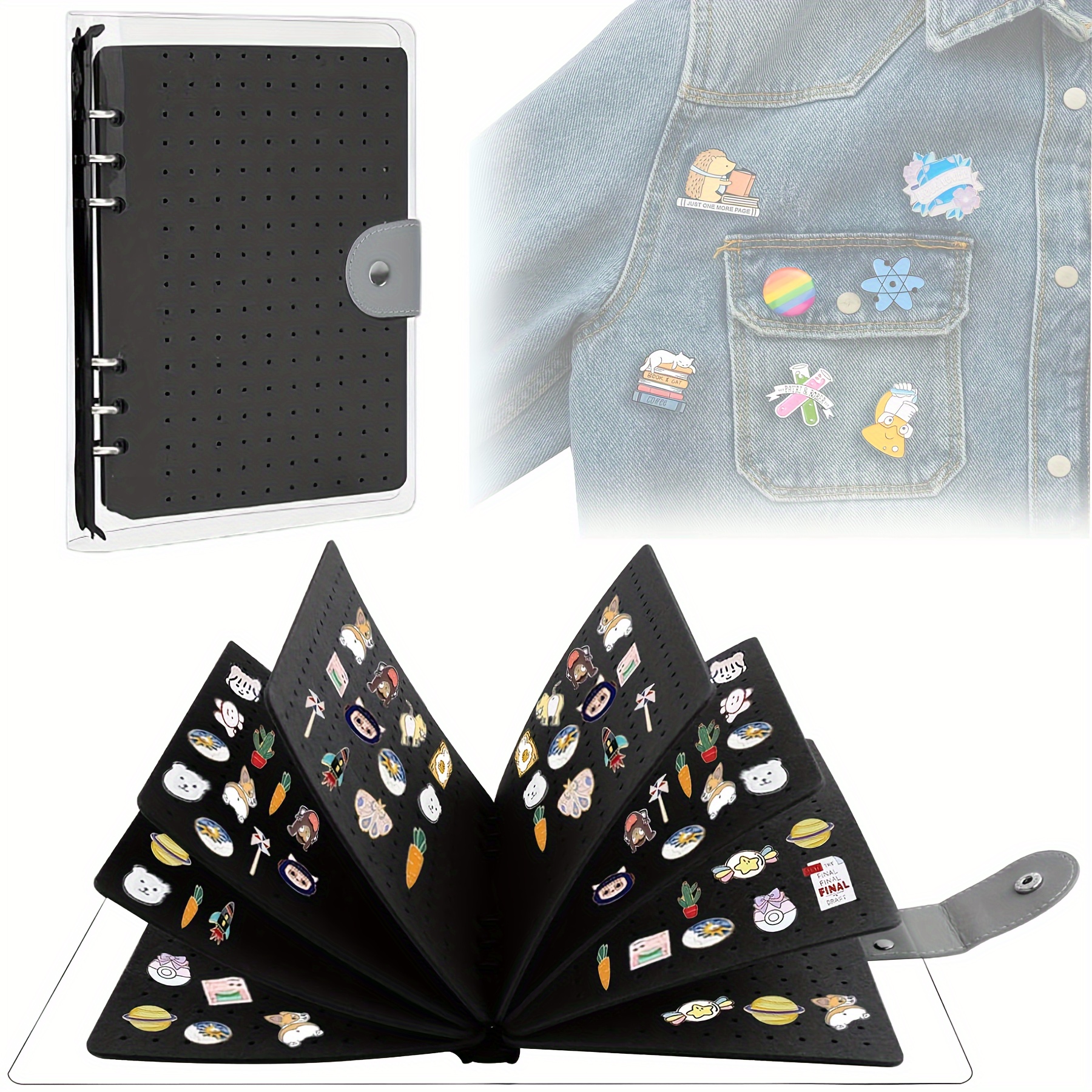 

6/8 Pages Pin Display Book, Portable Pin Trading Book Clear Pvc Cover Pin Organizer Pin Collection Display For Pins, Brooches, Badges Storage And Presentation, Other (jewelry Boxes & Organizers)