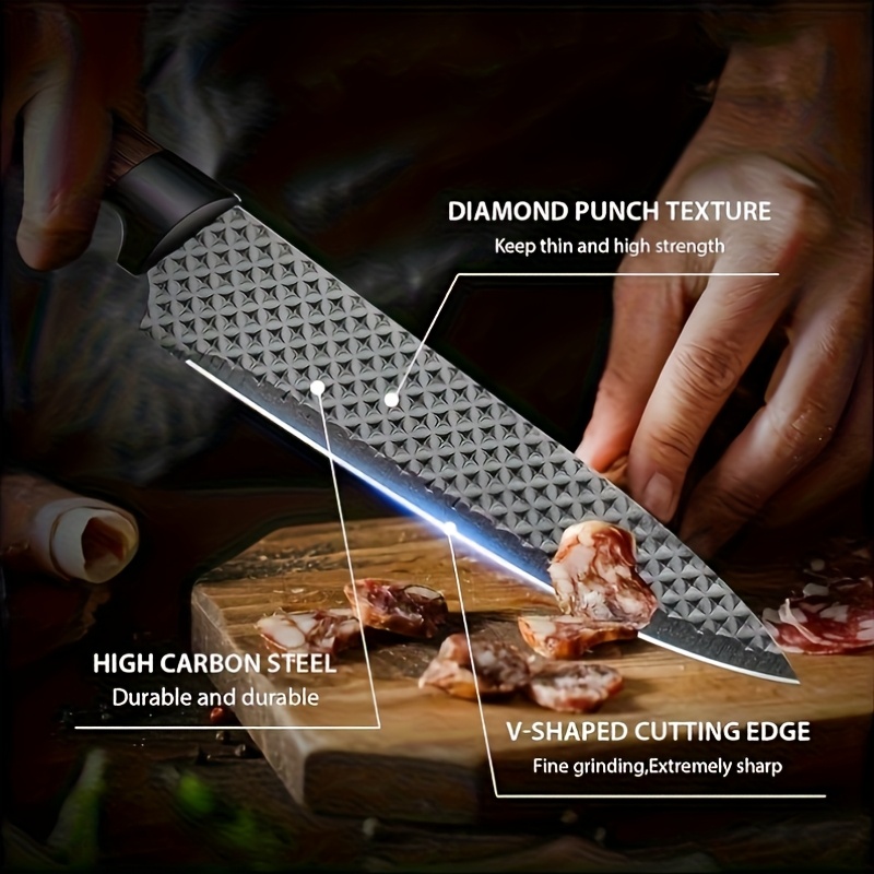 Five Cows 1/6pcs Set, Specially Designed for Outdoor Camping, Including Kitchen Knife, Bone Chopping Knife, Fruit Knife, Scissors And Fruit Knife, A Set Of Cooking Knives In Line with Human Health, Suitable for Outdoor Cooking, Birthday Gift