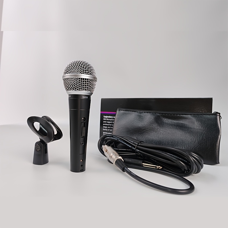 TEMU 프로페셔널 SM58 다이내믹 마이크 - 내구성 강화, 노이즈 감소 그릴, USB 전원 공급 (배터리 불필요) - 라이브 콘서트, 노래방, 팟캐스트, 교회, 홈 스튜디오용 - 전문가 및 초보자에게 이상적