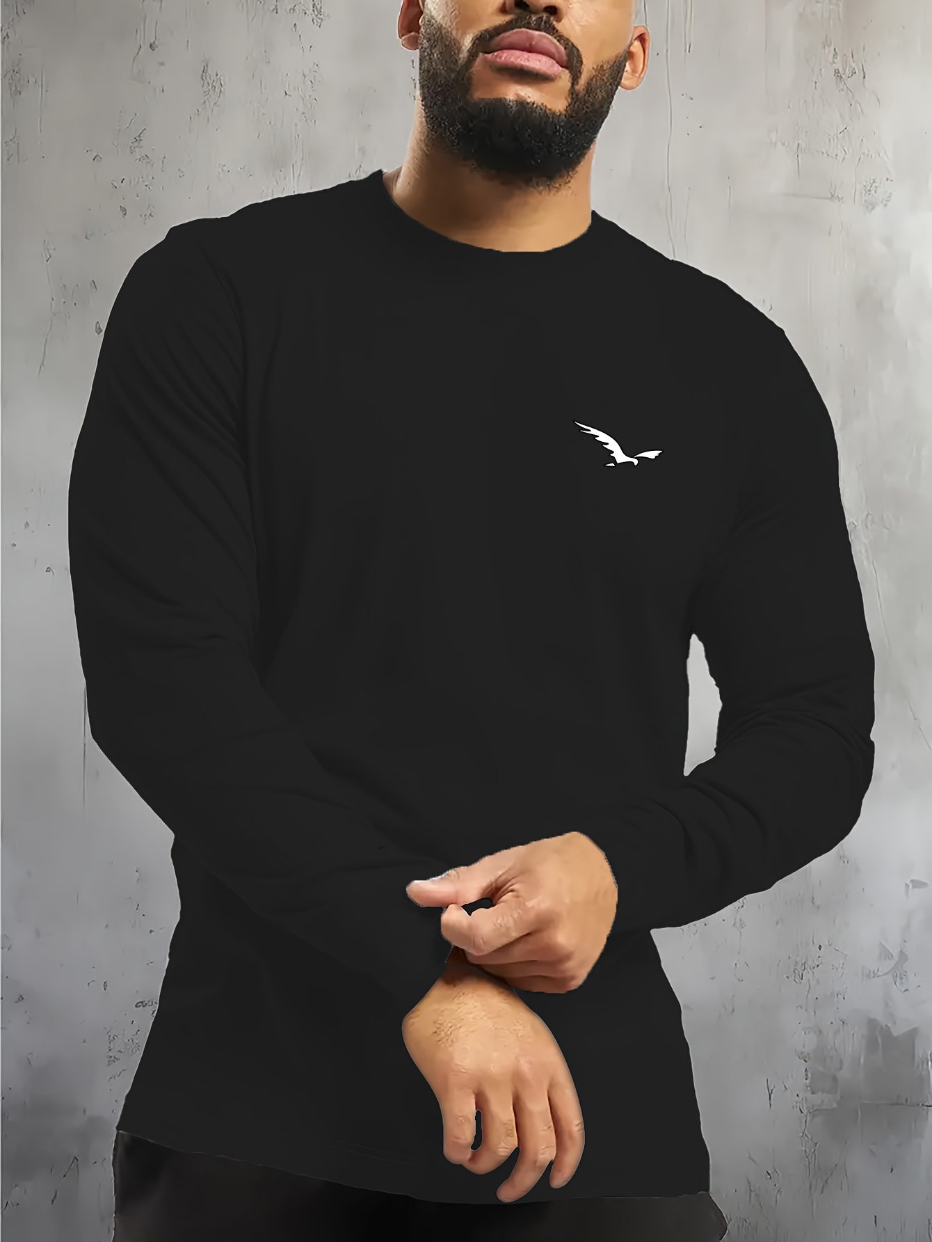 Camiseta de Larga Oversize para Hombre Cuello con Estampado de  Diseño y Ropa Cómoda para Casa y Talla