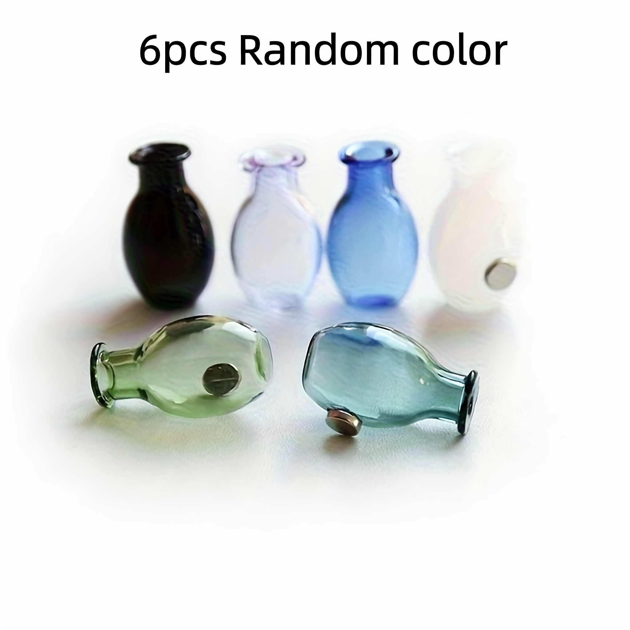 TEMU Each Set Includes 6 Small Decorative Vases In 6 Different Colors. Random Colors Vases Have Magnetic And Attached To Metal Surfaces Such As