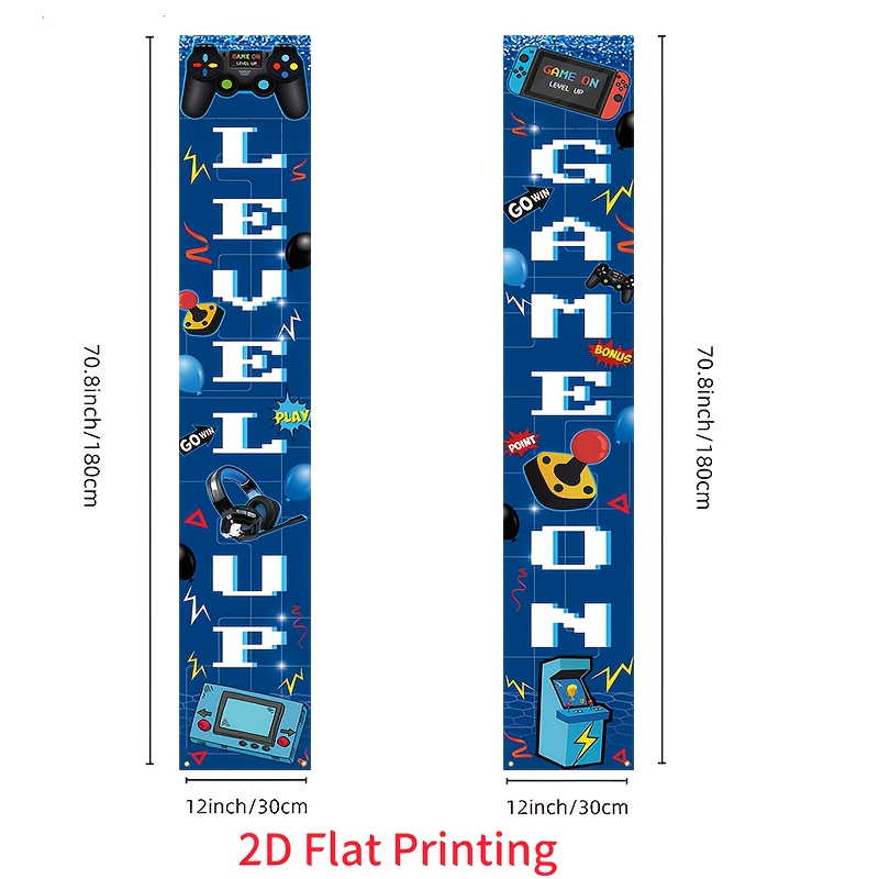TEMU 2d Flat - 2d Flat - A Flat 2d Banner Sign Featuring 2 Pieces, Designed For A Game Opening Porch, Suitable For Baby Shower Decorations, Holiday
