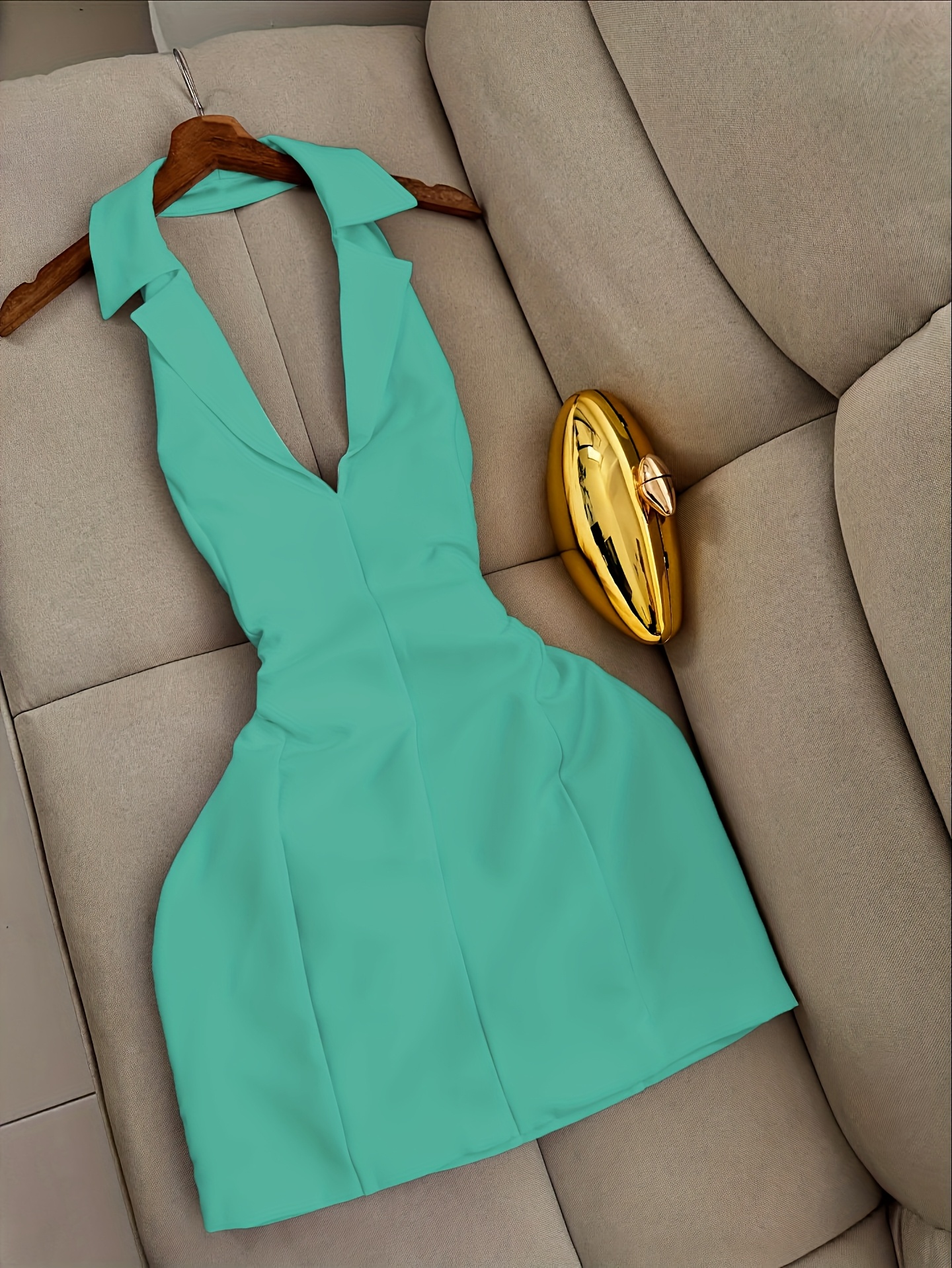 womens halter neck delicate commuting suit v - Temu Kuwait