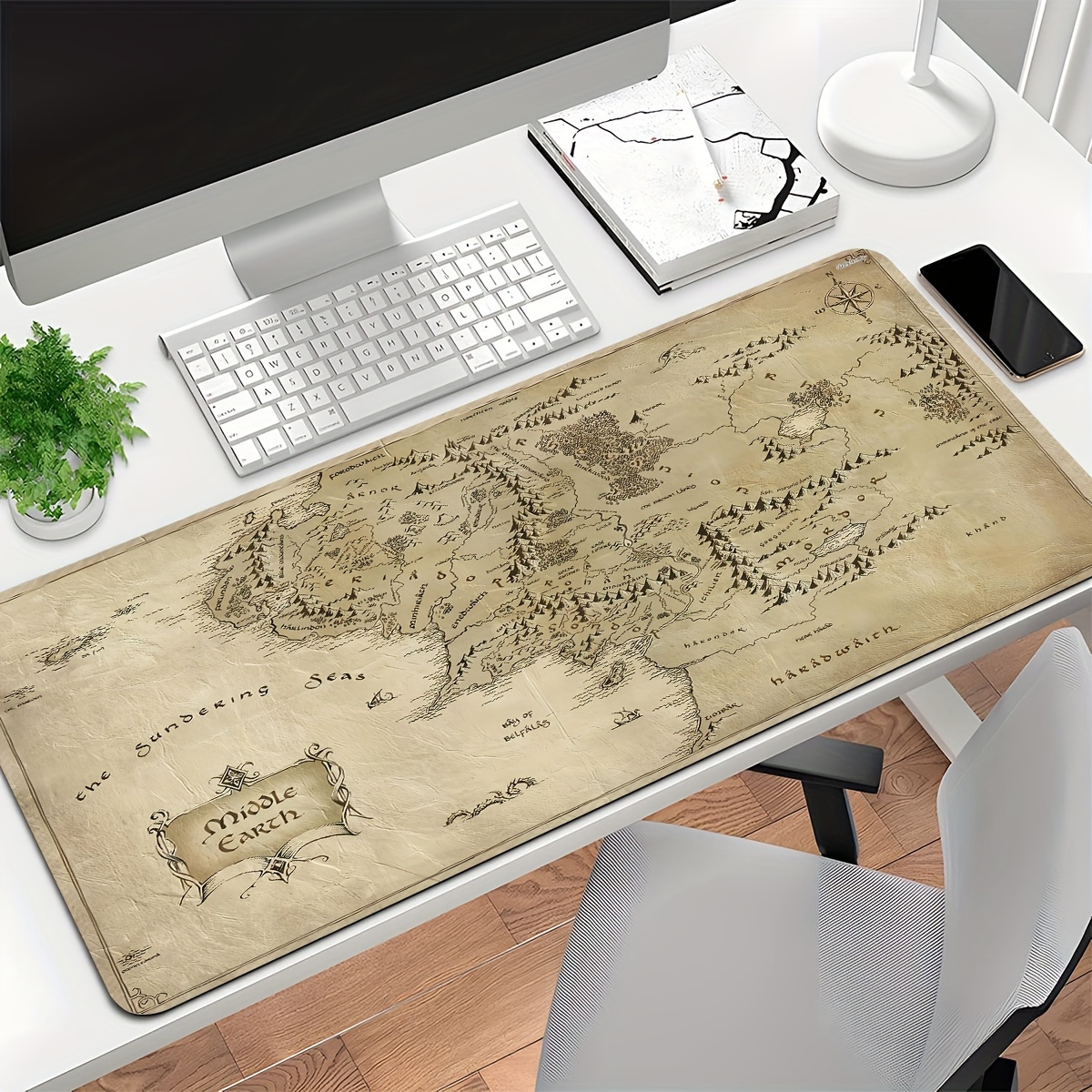 

Fantasy Map Gaming Mouse Pad: Large, Rubber, Rectangle, Waterproof, Non-slip, Perfect For Your Desk