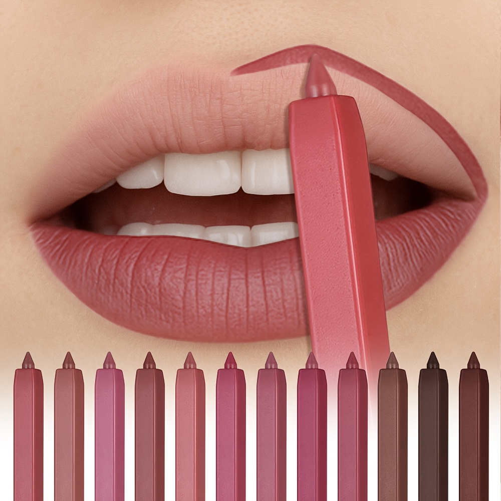 lipsticks waterproof long lasting 24 hours 6 colors lip liner pen set long lasting waterproof sweatproof   non fade color rendering lip gloss   makeup