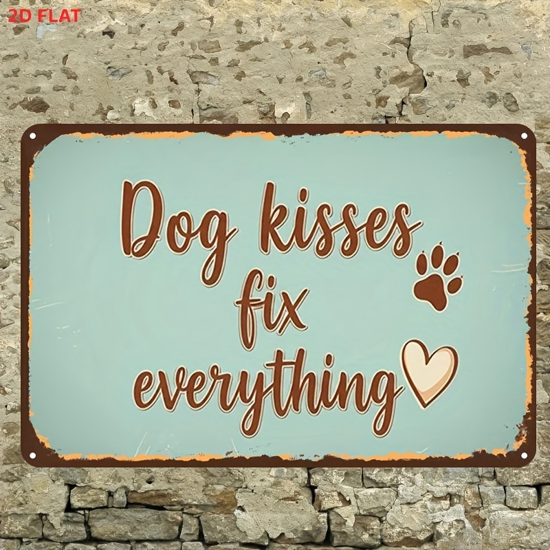 TEMU 2d Flat, 1pc, "dog Fix Everything" Wooden Sign, Pre-drilled Holes, Suitable For Indoor, Garden, Outdoor, Home, Office, And Bathroom Decor,