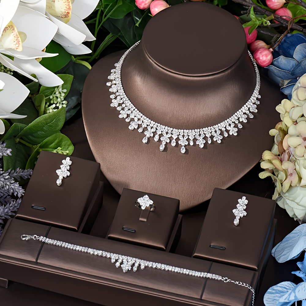 Image of High Quality And Luxurious Middle Eastern Bride Jewelry Fashionable Women's Jewelry Aaa Zirconia Material Jewelry Set