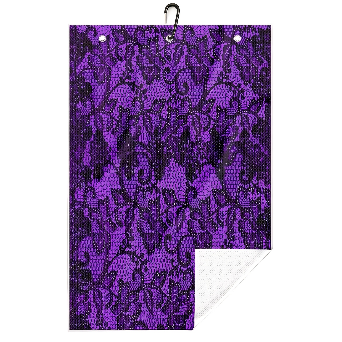 TEMU Purple Lace-patterned Golf Towel, Golf Towel For Golf Bags, Men's Golf Towel, Women's Golf Towel, Large Golf Towel, Turkish Towel, Suitable For