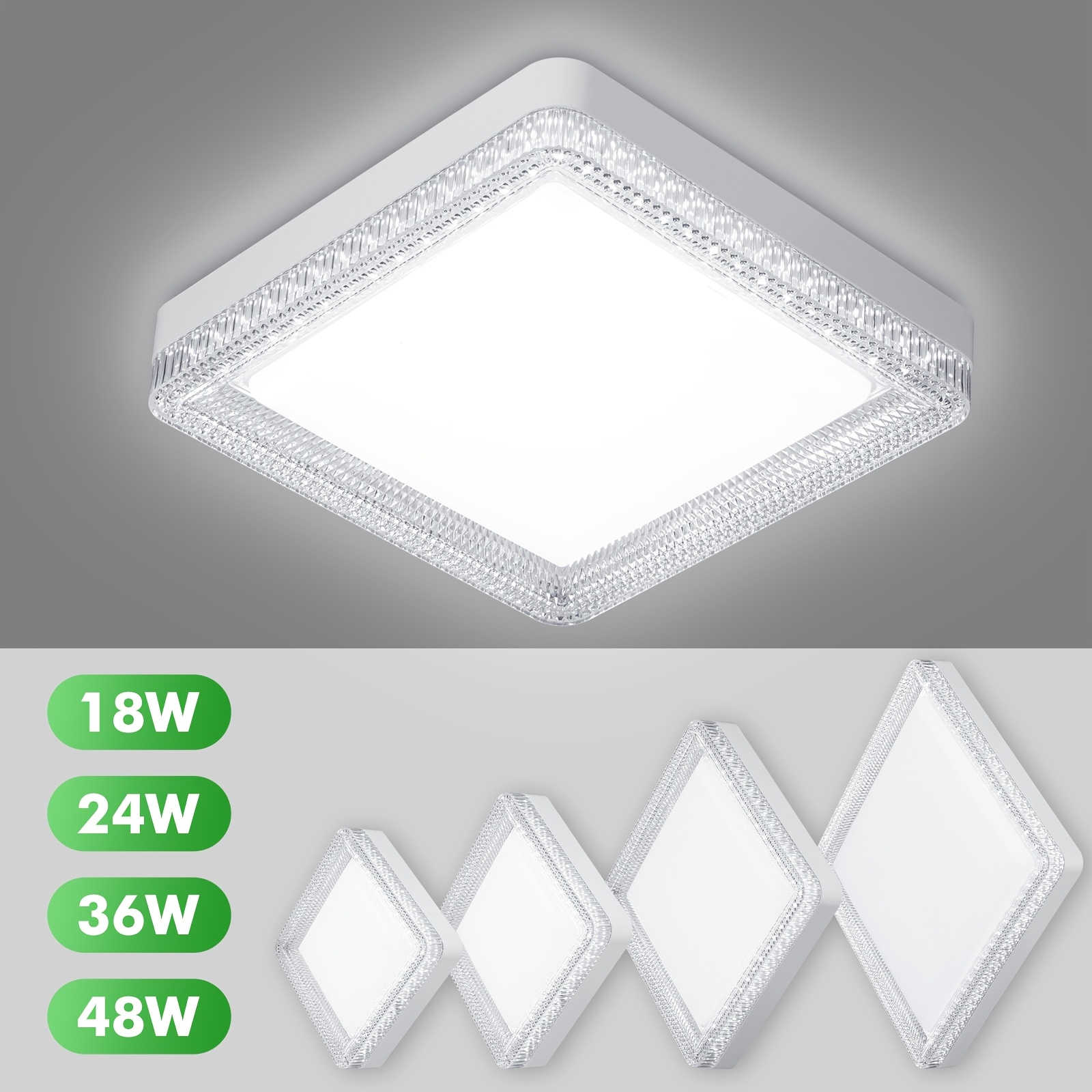 

18w 24w 36w 48w Led Ceiling Light, Square Led Ceiling Light, Flush Mount Ceiling Fixture, Ceiling Lamp For Dining Room Kitchen Hallway Staircase