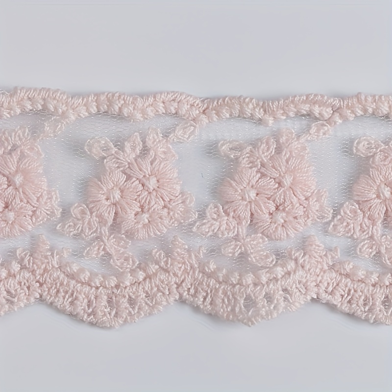 TEMU 1yard Pink Mesh Lace Embroidery Accessories Clothing Bow Hand Accessories