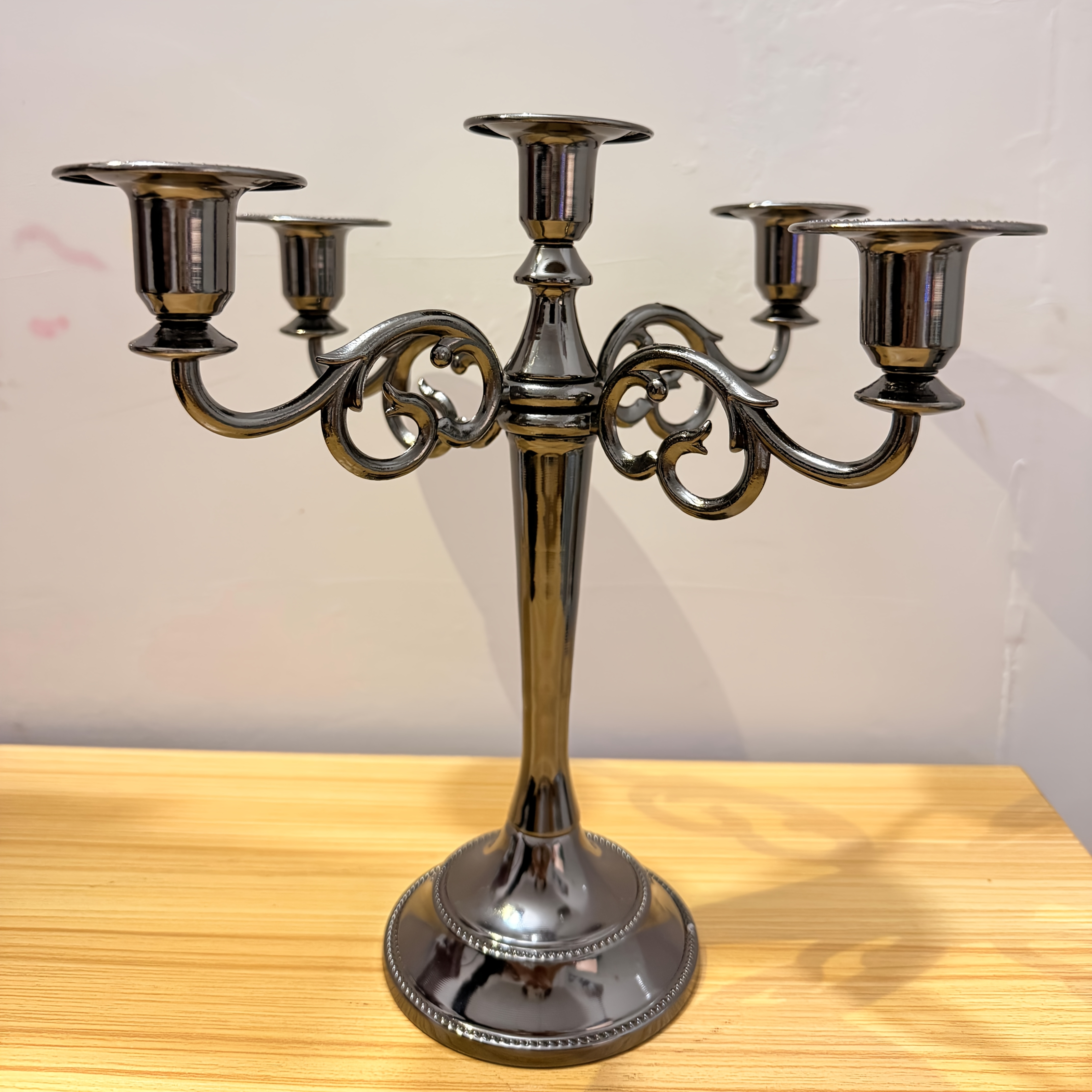 TEMU Metal 5-branch High Candelabra, Perfect For Weddings, Churches, Halloween, Christmas, Living Room And Dining Table Decor, Decoration, Household
