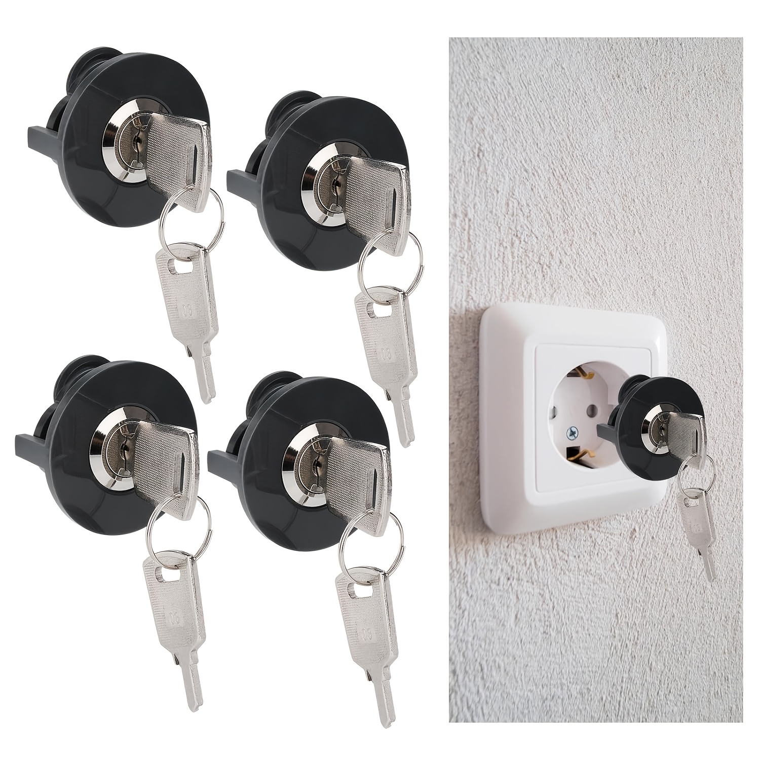 4pcs Outlet Locks For Plugs - Secure & Protective, Prevents Power Theft And