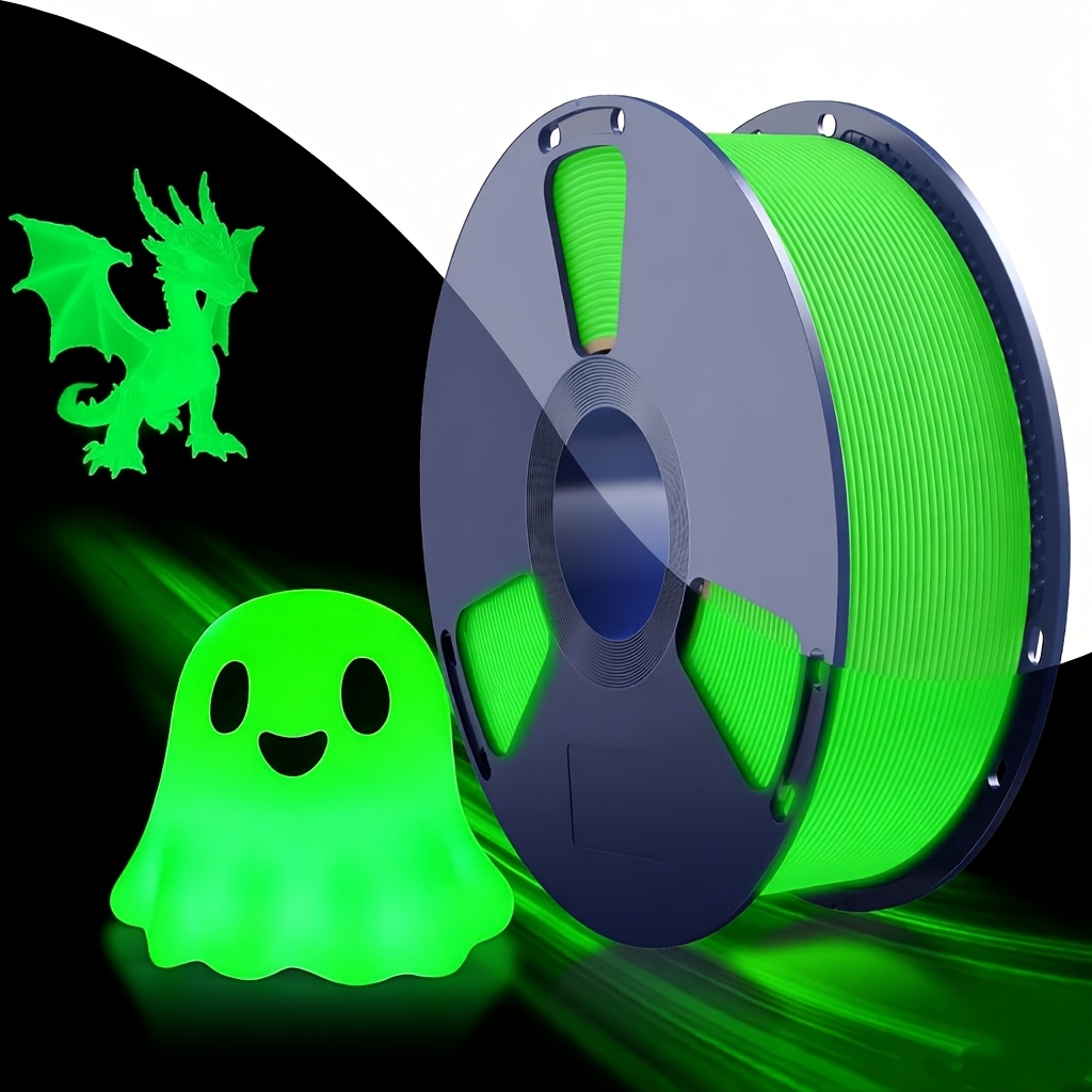 Image of 1kg/2.2lb Spool Petg Glow In The Dark Filament Luminous High Brightness And Long Glowing Time, Dimensional Accuracy +/- 0.02mm, 3d Printer Filament Luminous Yellow