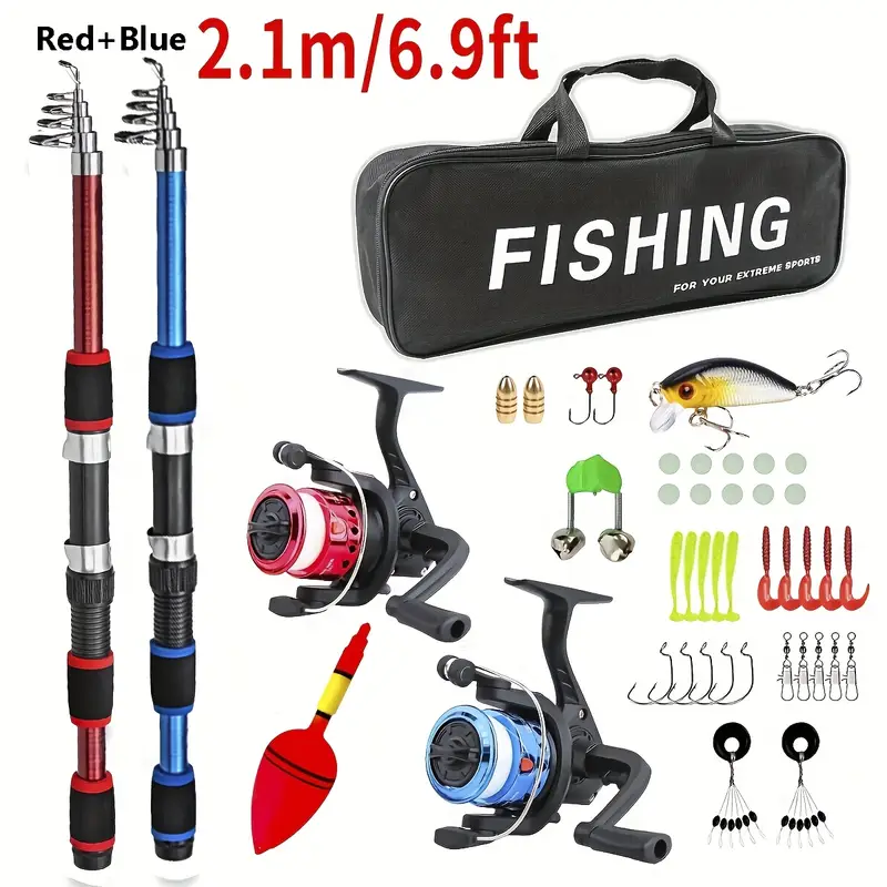 Couple Beginner Double Rod Reel Set * 2.1M Fishing Rod Fishing Gear Lure Sea Fishing Set Couple Beginner Double Rod Reel Set * 2.1M Fishing Rod Fishing Gear Lure Sea Fishing Set