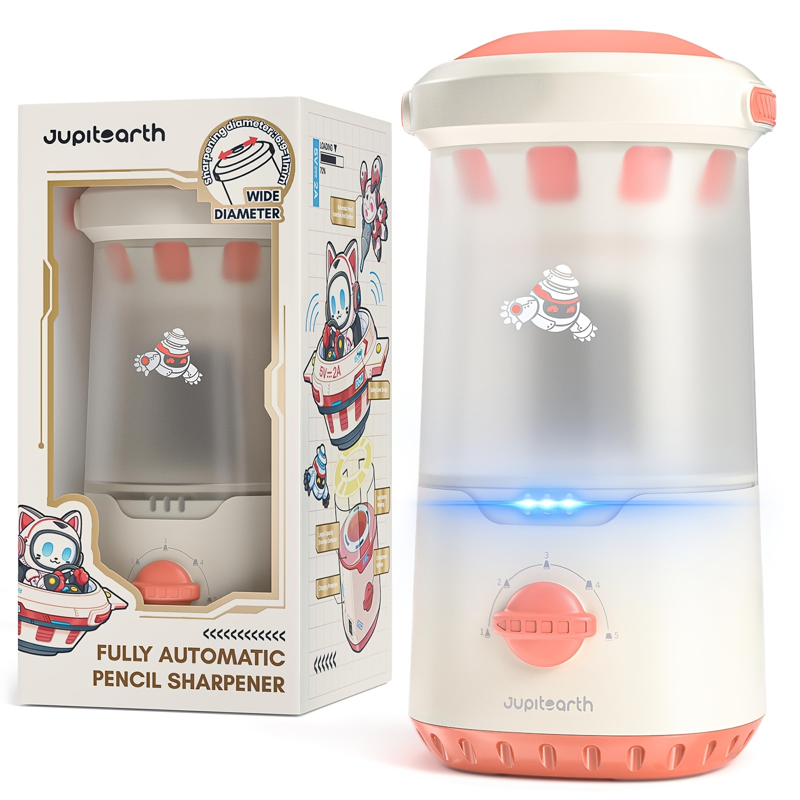 TEMU Electric Pencil Sharpener Suitable For , Rechargeable Automatic Sharpener With Auto System, Operation, Fits 6.9-11mm Colored/no.2 Pencils, For