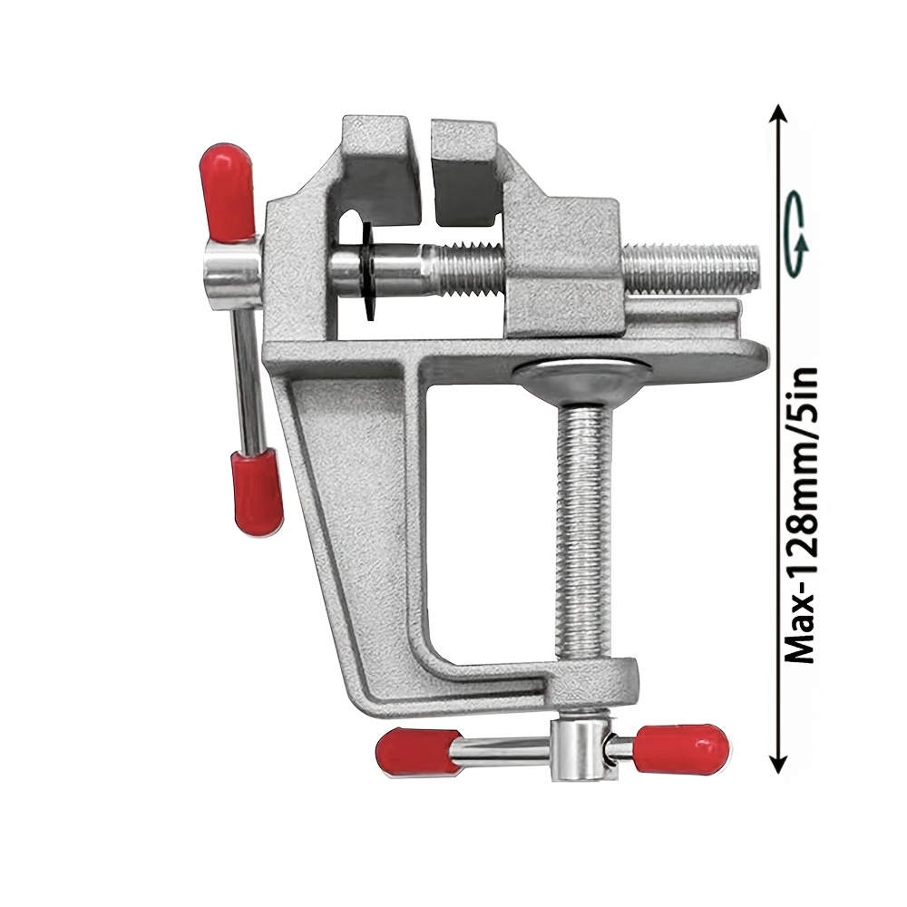 TEMU 1pc Horn Heavy-duty Adjustable Bench Vise Clamp With Ergonomic Handle & Precision Adjustment Knob - Compact Desktop Suitable For Jewelry,