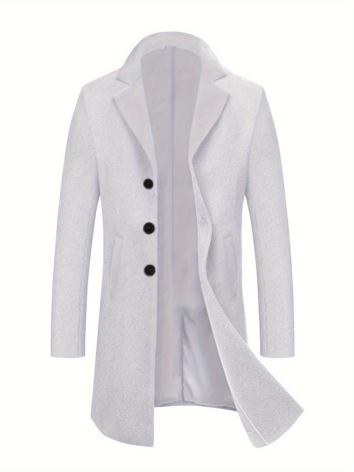 mens fit notched lapel trench coat single breasted long - Temu