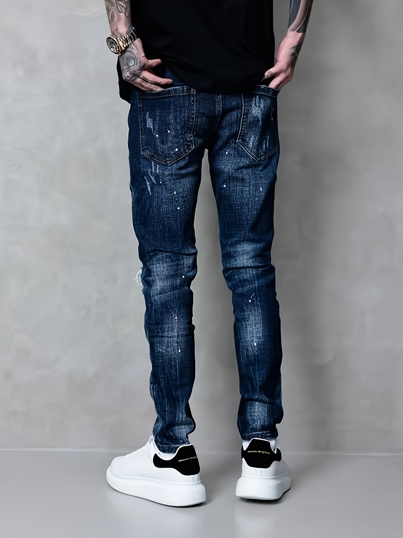 jeans fit schizzi vernice e Temu Italy